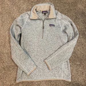 blue/gray patagonia pullover jacket